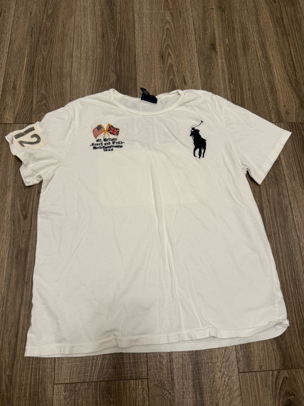 Polo Ralph Lauren Vintage Men’s Great Britian 012 Embroidered T Shirt Size XL